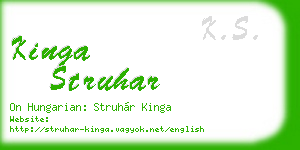 kinga struhar business card